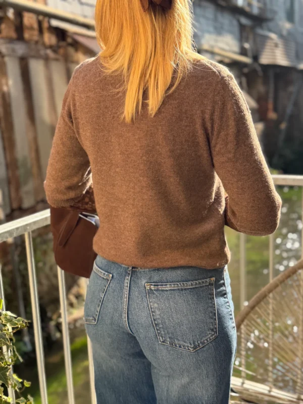Pull manches courtes cachemire chocolat femme | Dream By C