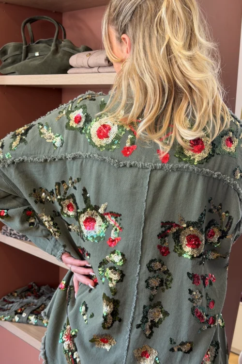 Veste Jean Sequins Oversize Effilée | Dream By C