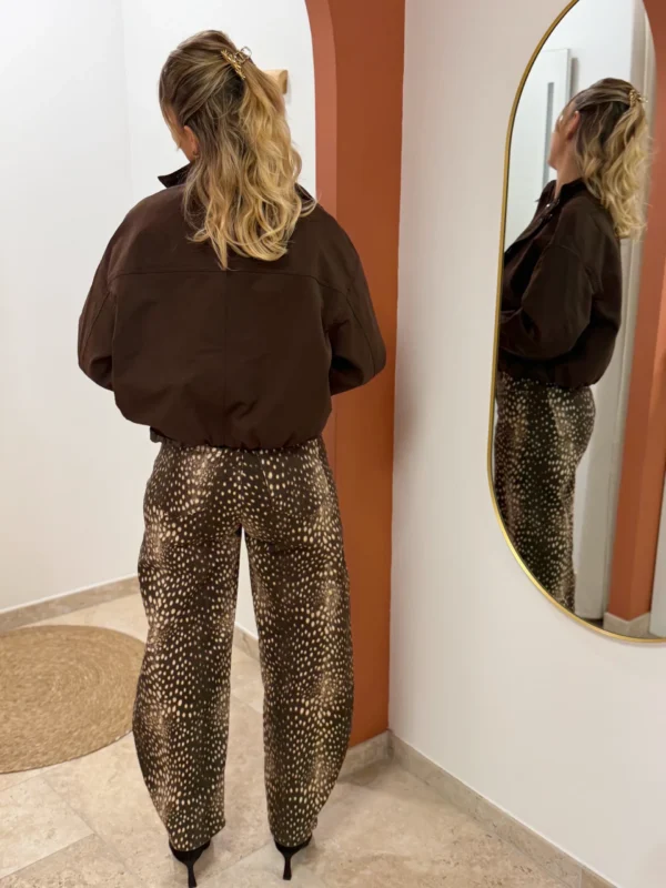 Blouson style pilote femme chocolat, col montant | Dream By C