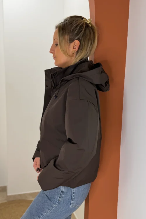 blouson-matelasse-chocolat-femme Blouson matelassé chocolat femme | Dream By C