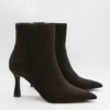 Bottines daim chocolat femme à talon de 8 cm | Dream By C