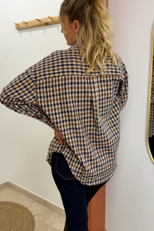 Chemise oversize à carreaux femme, col chemise | Dream By C