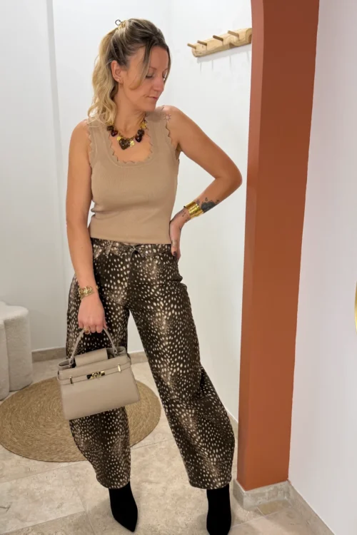 Débardeur maille camel femme, près du corps | Dream By C