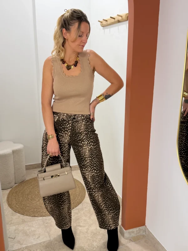 Débardeur maille camel femme, près du corps | Dream By C