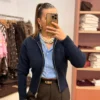 Gilet col montant femme bleu marine, taille unique | Dream By C