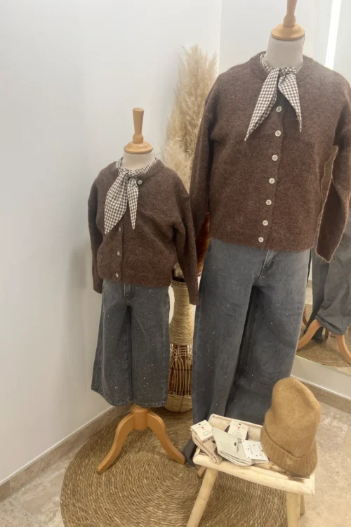 gilet-maille-enfant-chocolat Gilet maille enfant chocolat, du 2/3 ans au 16 ans | Dream By C