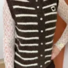 Gilet sans manches rayé chocolat femme | Dream By C