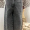 Jean à strass enfant gris, coupe wide, 4 à 16 ans | Dream By C