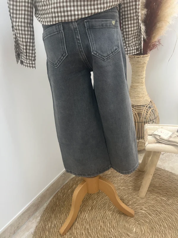 Jean à strass enfant gris, coupe wide, 4 à 16 ans | Dream By C
