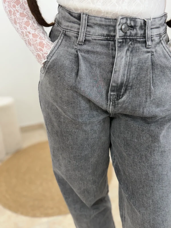 Jean ballon gris femme taille haute, du 34 au 42 | Dream By C