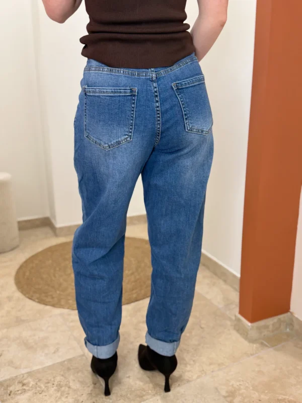 Jean balloon bleu femme, taille haute, du 34 au 42 | Dream By C