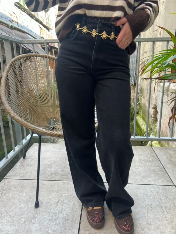 Jean wide noir femme B.Young, jambes longues | Dream By C