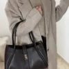 Manteau long laine femme taupe et écru quadrillé | Dream By C