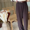 Pantalon fluide habillé femme avec ceinture, XS-L | Dream By C
