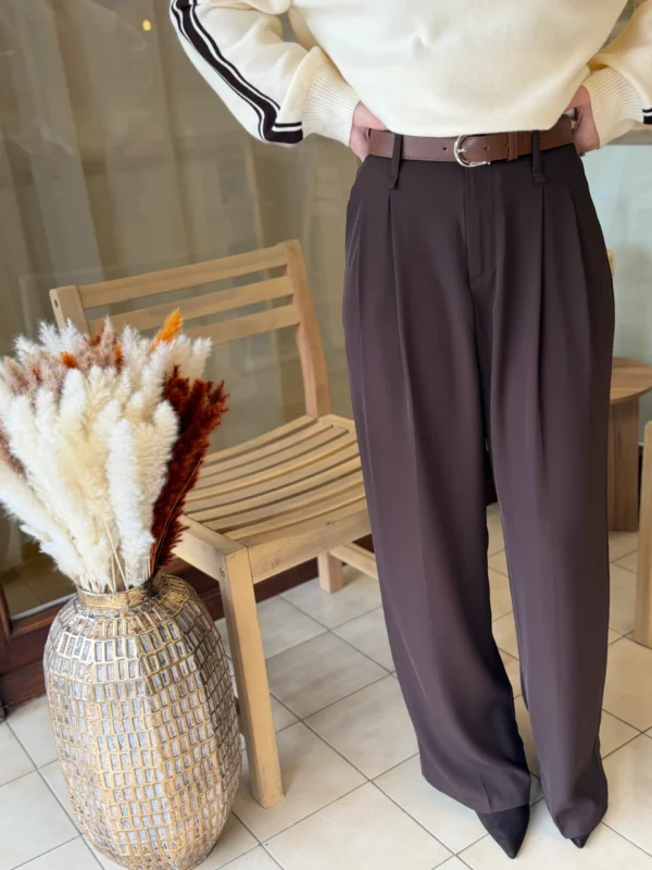 Pantalon fluide habillé femme avec ceinture, XS-L | Dream By C