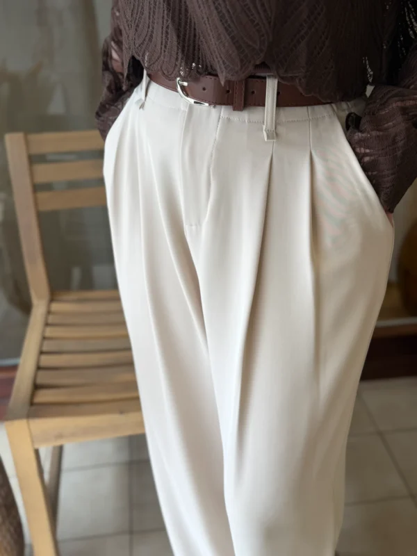 Pantalon fluide habillé femme avec ceinture, XS-L | Dream By C