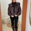 Perfecto bordeaux femme en simili cuir grainé | Dream By C