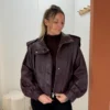 Perfecto bordeaux femme en simili cuir grainé | Dream By C
