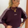 Pull bordeaux amour femme, brodé rose poudré | Dream By C