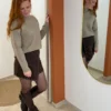 Pull col cheminée femme : taupe ou chocolat, 34-40 | Dream By C