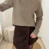 Pull col cheminée femme : taupe ou chocolat, 34-40 | Dream By C
