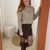 Pull col cheminée femme : taupe ou chocolat, 34-40 | Dream By C