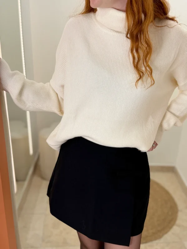 Pull coloré femme à col roulé côtelé, 3 coloris | Dream By C