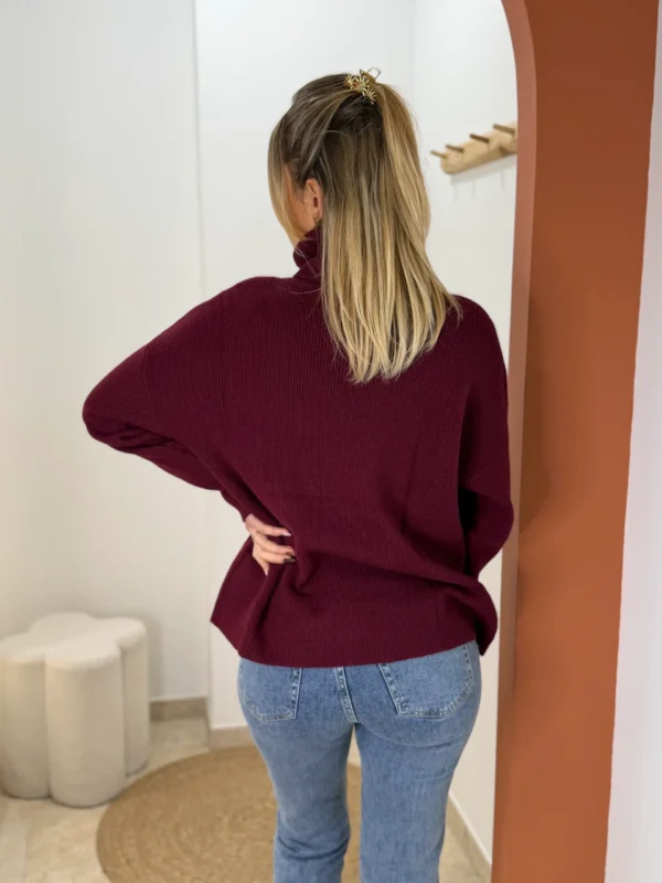 Pull coloré femme à col roulé côtelé, 3 coloris | Dream By C