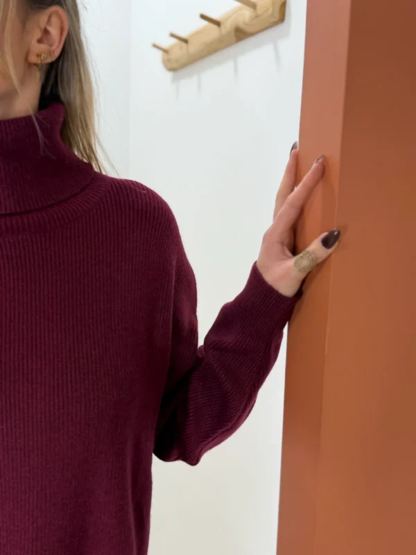 Pull coloré femme à col roulé côtelé, 3 coloris | Dream By C