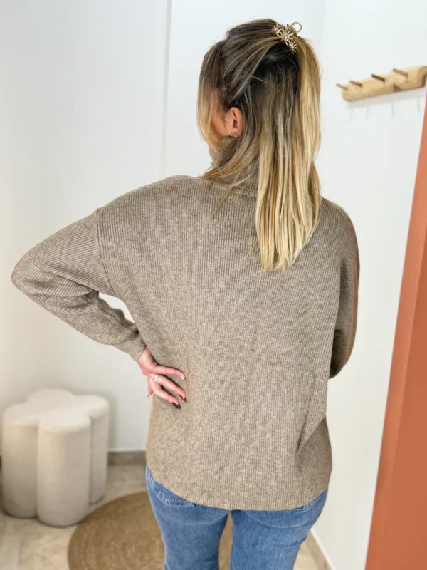 Pull coloré femme à col roulé côtelé, 3 coloris | Dream By C