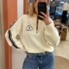 Pull col cheminée zippé écru chocolat Los Angeles | Dream By C