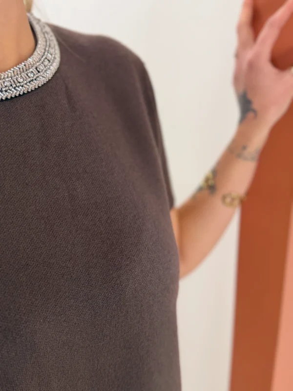 Pull manches courtes perles femme, 4 coloris | Dream By C