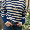 Pull rayé femme col rond B.Young, bleu ou chocolat | Dream By C