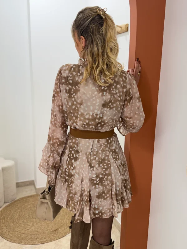 Robe patineuse bambi beige femme, imprimé biche | Dream By C
