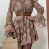 Robe patineuse bambi beige femme, imprimé biche | Dream By C