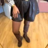 Short effet cuir femme chocolat, coupe ample | Dream By C