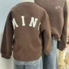Sweat chocolat enfant molletonné, broderie écru | Dream By C