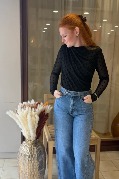 Top voile à pois femme, chocolat ou noir, 29,90 € | Dream By C