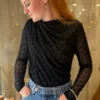 Top voile à pois femme, chocolat ou noir, 29,90 € | Dream By C