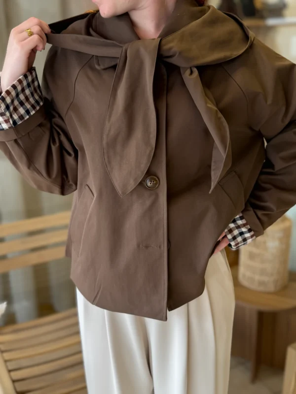 Trench capuche amovible femme, doublure écossaise Dream By C