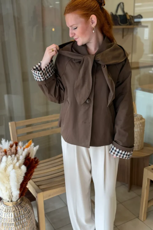 Trench capuche amovible femme, doublure écossaise Dream By C