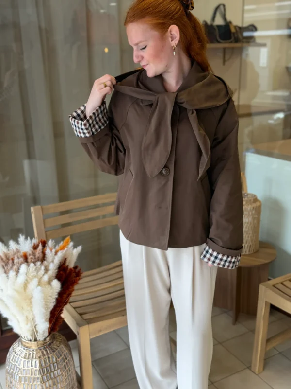 Trench capuche amovible femme, doublure écossaise Dream By C
