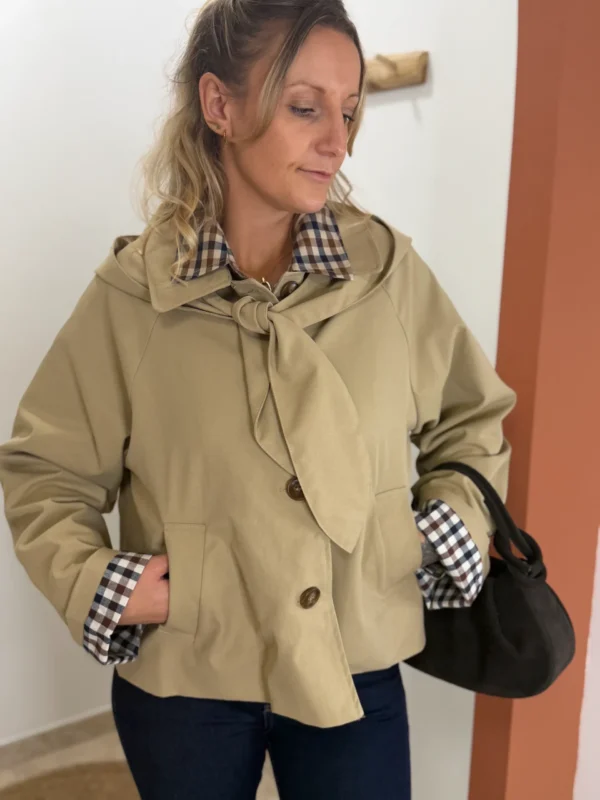 Trench capuche amovible femme, doublure écossaise Dream By C