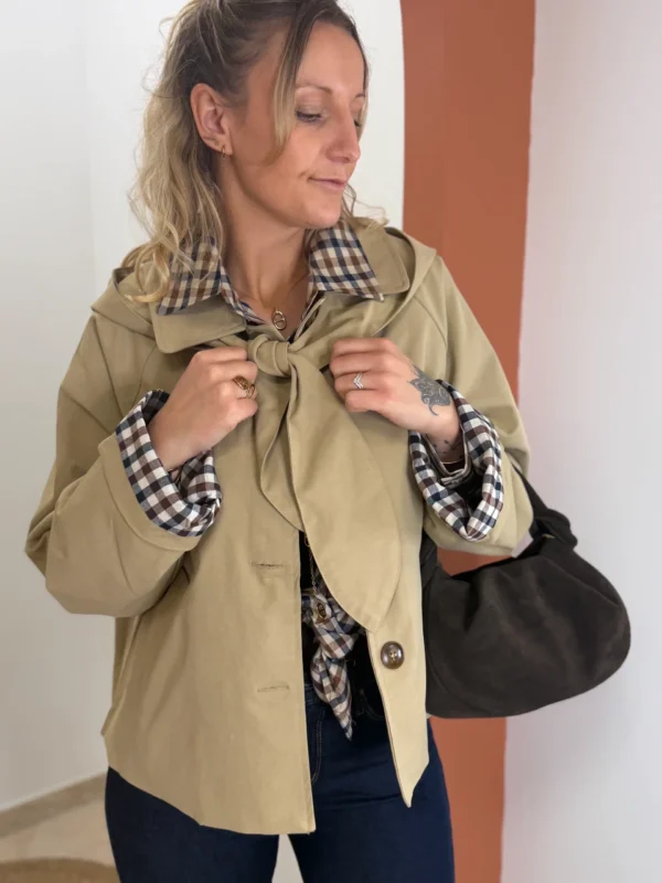 Trench capuche amovible femme, doublure écossaise Dream By C