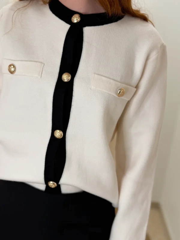 Veste écrue femme chic, boutons dorés, du 34 au 42 | Dream By C