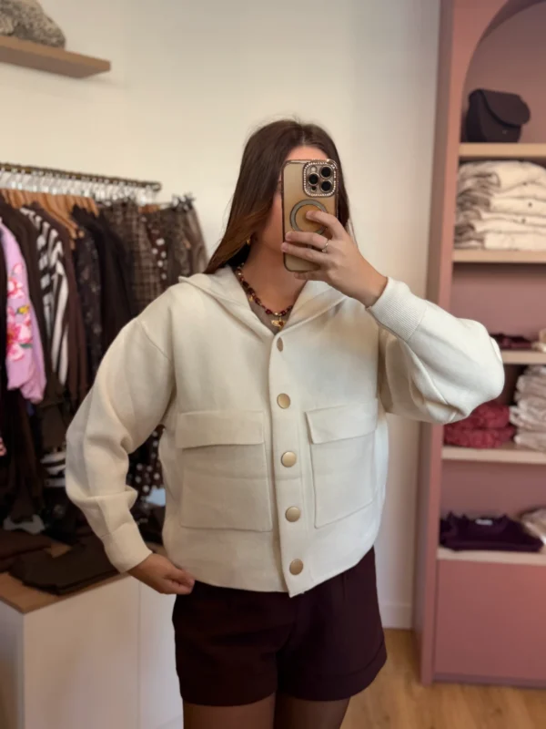 Veste maille à capuche femme : chic et douce, 34-42 | Dream By C