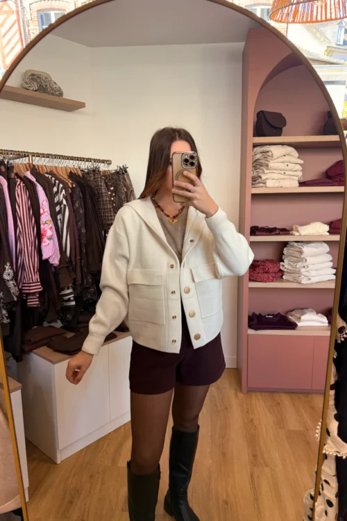 Veste maille à capuche femme : chic et douce, 34-42 | Dream By C