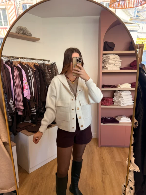 Veste maille à capuche femme : chic et douce, 34-42 | Dream By C