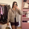 Veste maille à capuche femme : chic et douce, 34-42 | Dream By C