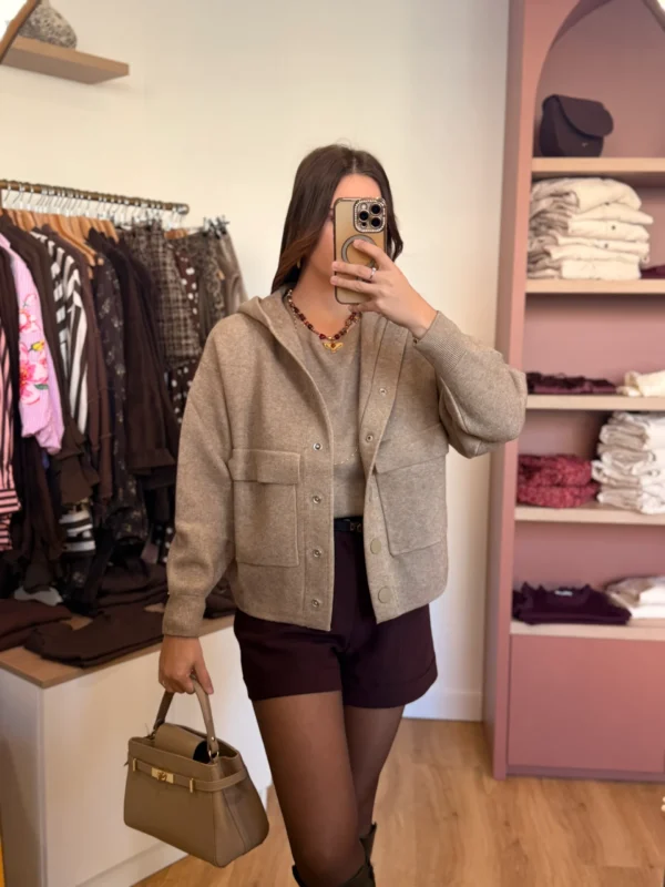 Veste maille à capuche femme : chic et douce, 34-42 | Dream By C